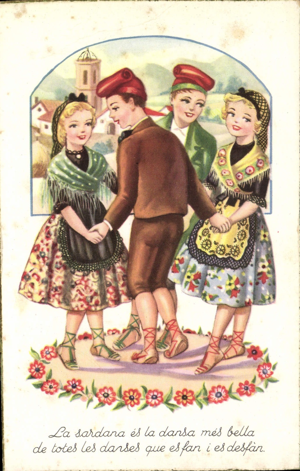 CPA La Sardana es la Dansa Mes Bella Folklore costume