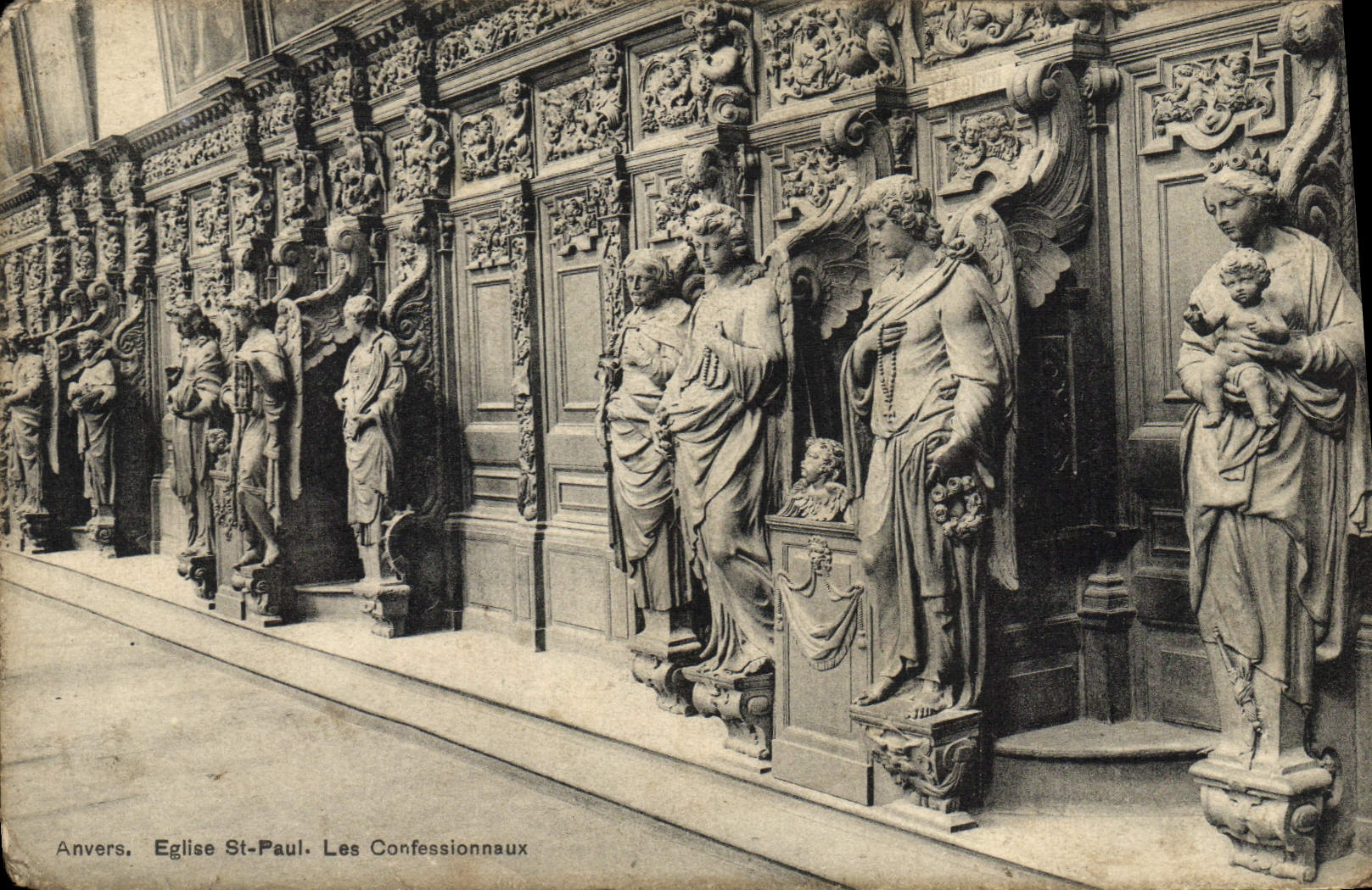 CPA Anvers Eglise St Paul Les confessionnaux