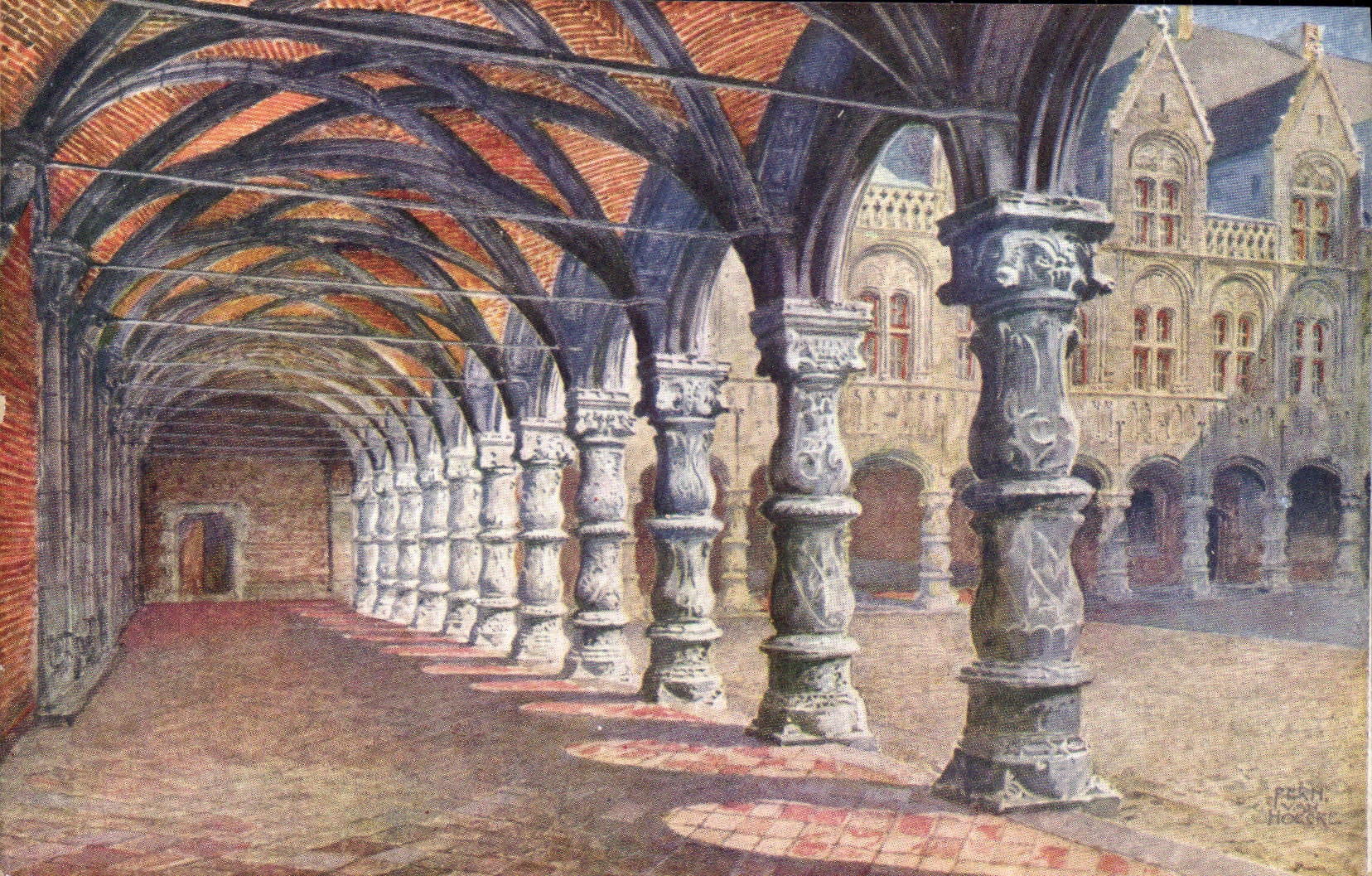 VINTAGE POSTCARD Liege Law courts