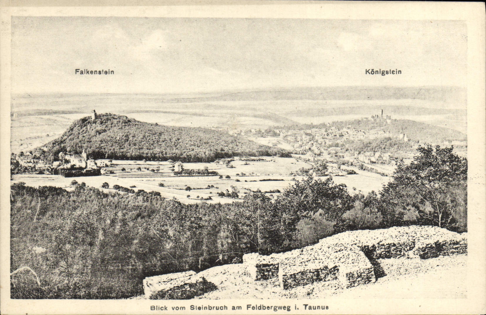 VINTAGE POSTCARD Blick vom Steinbruch amndt Feldbergweg