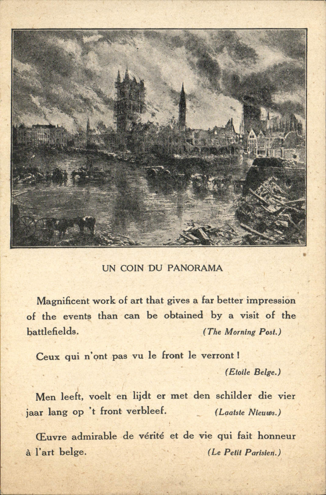 VINTAGE POSTCARD Panorama Of the Battle Of Yser Militaria