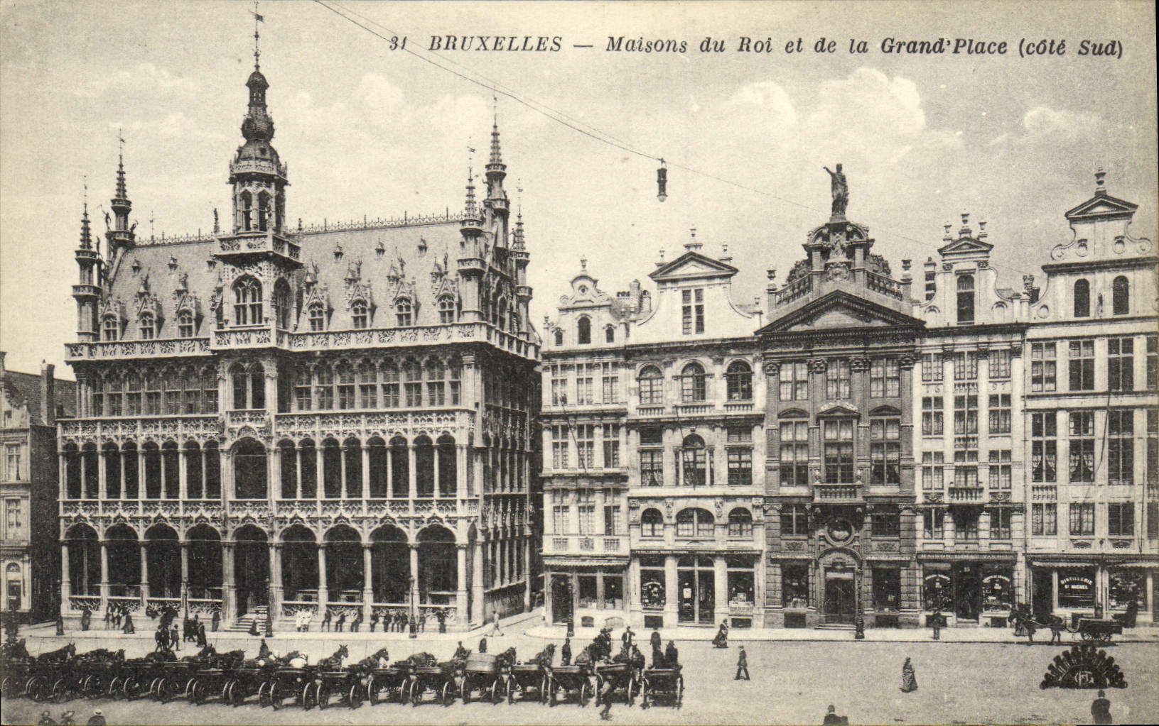 VINTAGE POSTCARD Brussels Houses of the King and Large Places