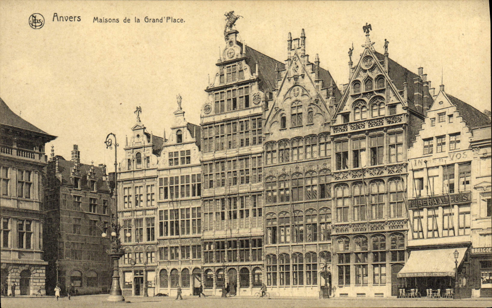 VINTAGE POSTCARD Antwerp Maisons of Large Places