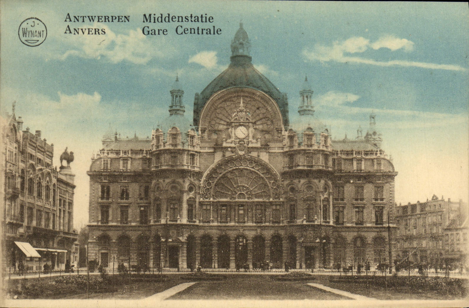 VINTAGE POSTCARD Antwerp Central station