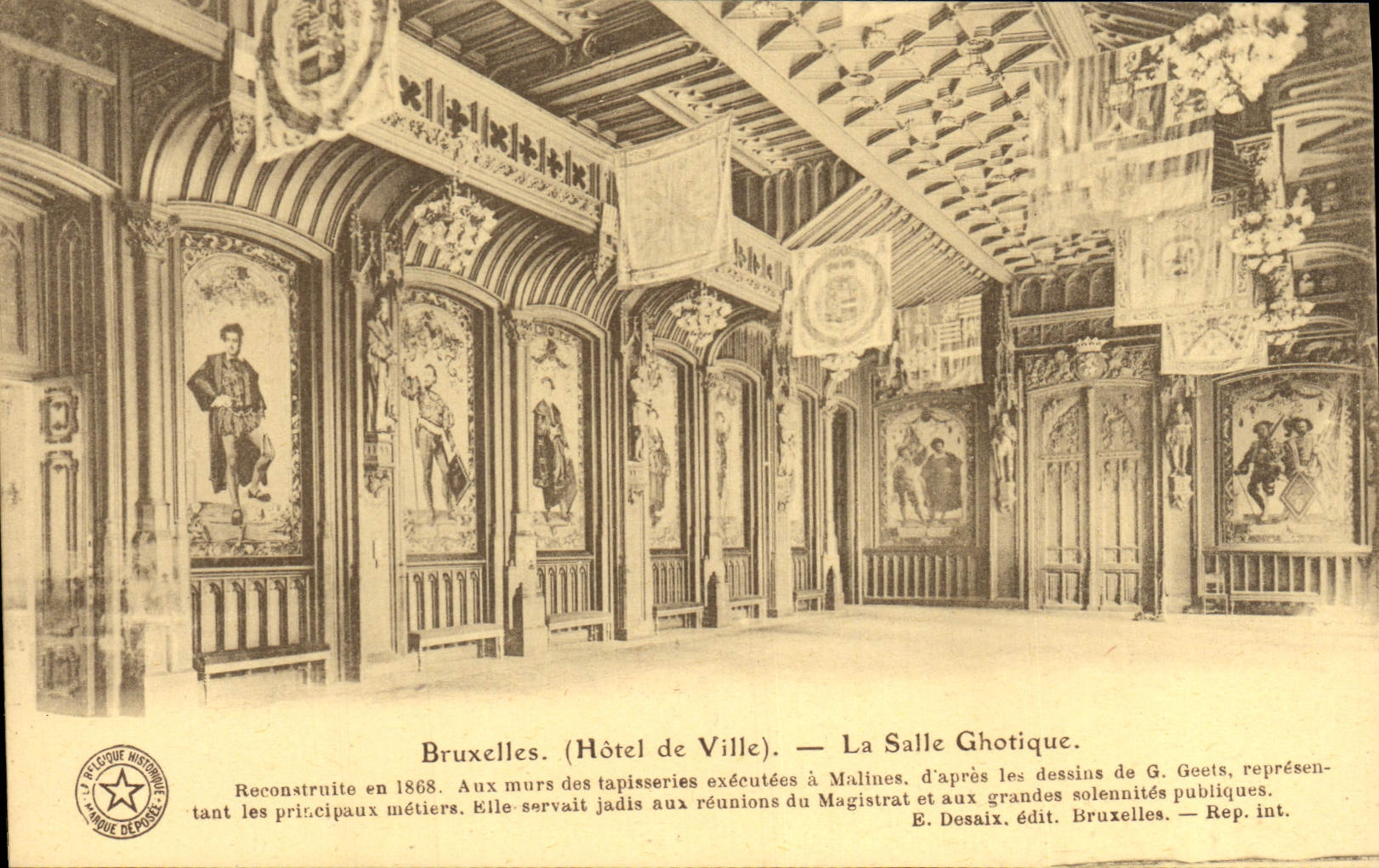 CPA Bruxelles La Salle ghotique Salle gothique