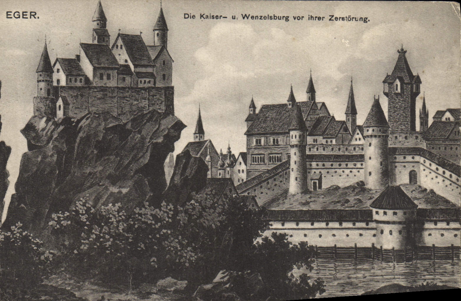 CPA Eger Die Kaiser Wenzelsburg Vor ihrer Zerstorung