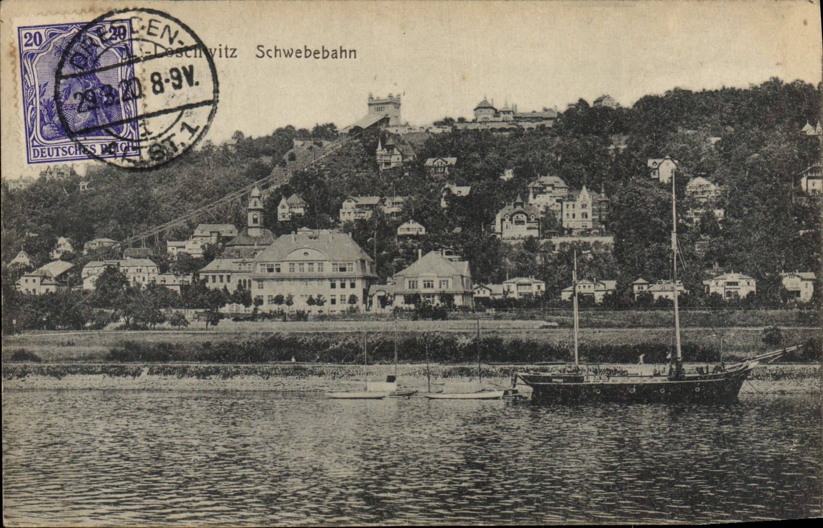 VINTAGE POSTCARD Schwebebahn Loschwitz