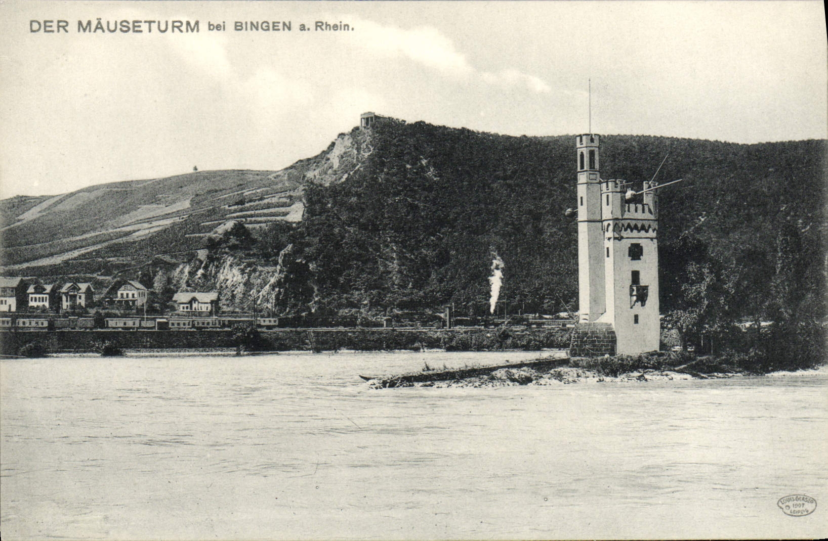 VINTAGE POSTCARD Der Mauseturm EIB Bingen has Rhein