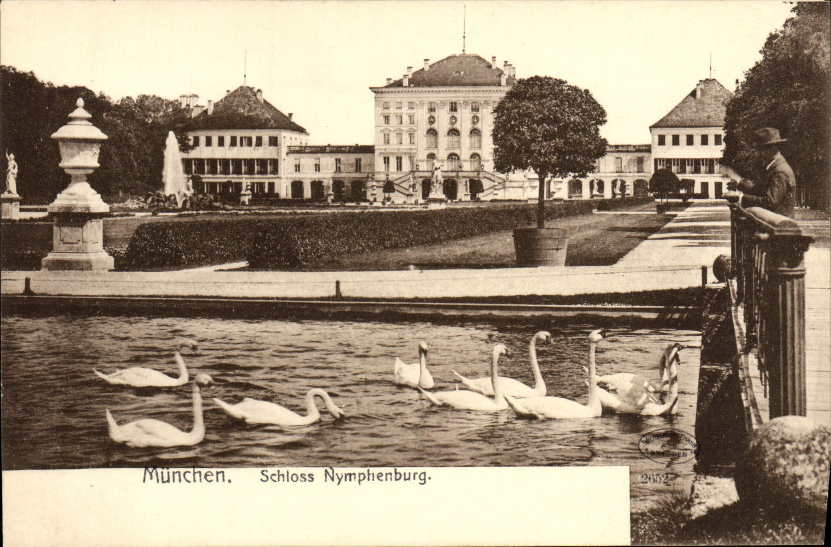 CPA Munchen Schloss Nymphenburg Cygnes