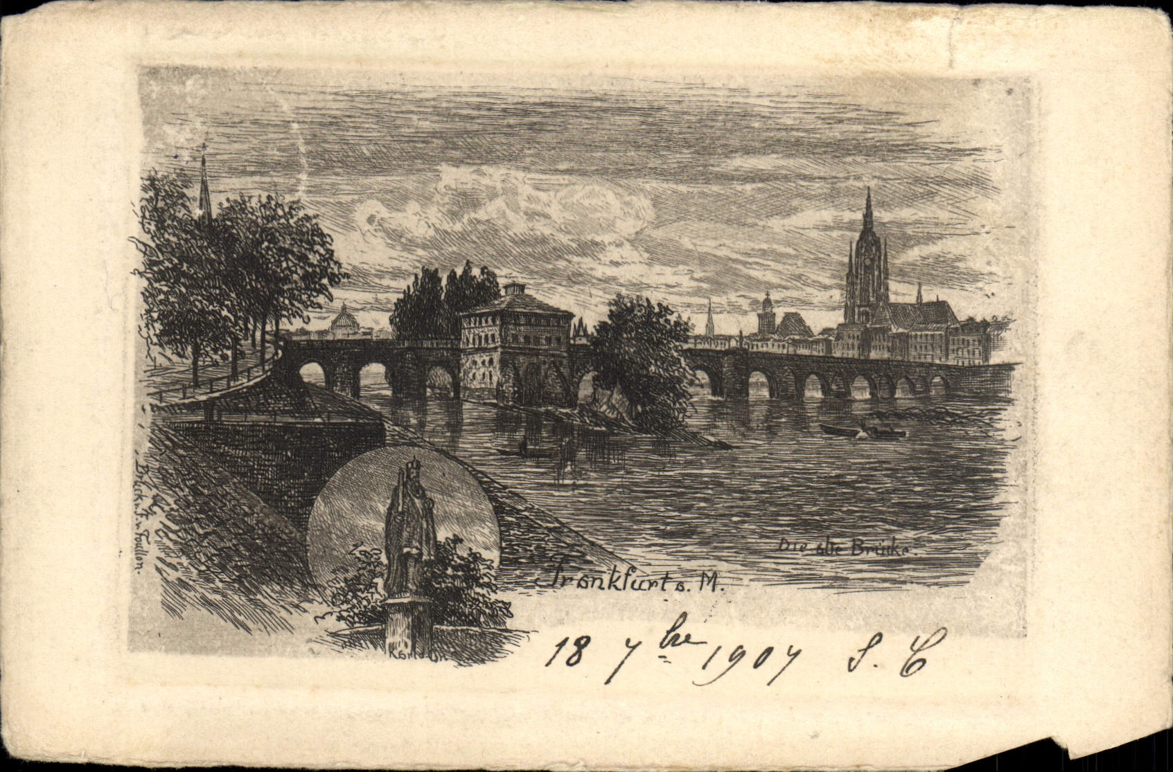 VINTAGE POSTCARD Frankfurt HAS M