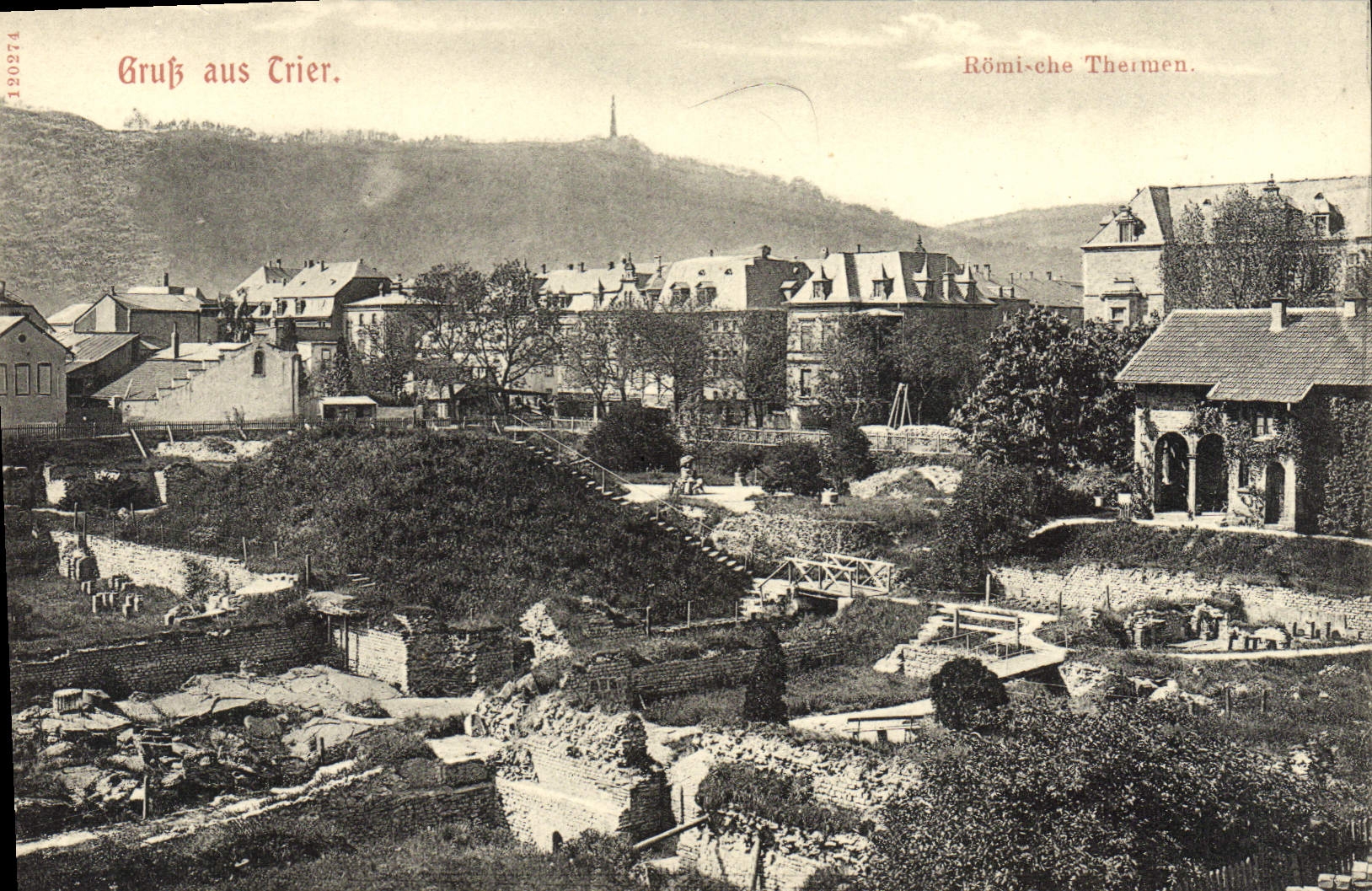 Trier Romi Che Thermen de Aus del Grus de la POSTAL de la VENDIMIA