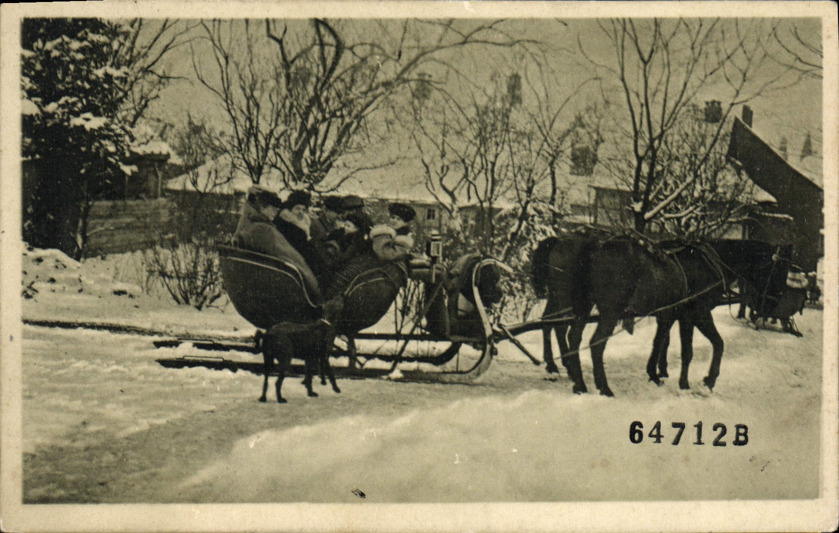 CPA Char dans la neige 