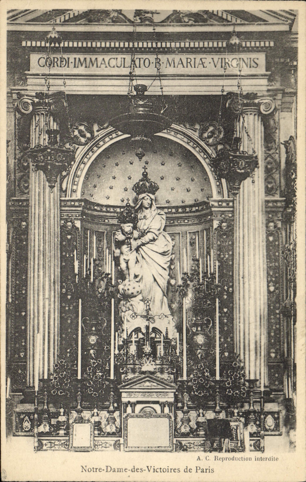 VINTAGE POSTCARD Notre Dame Of the Victories Of Paris