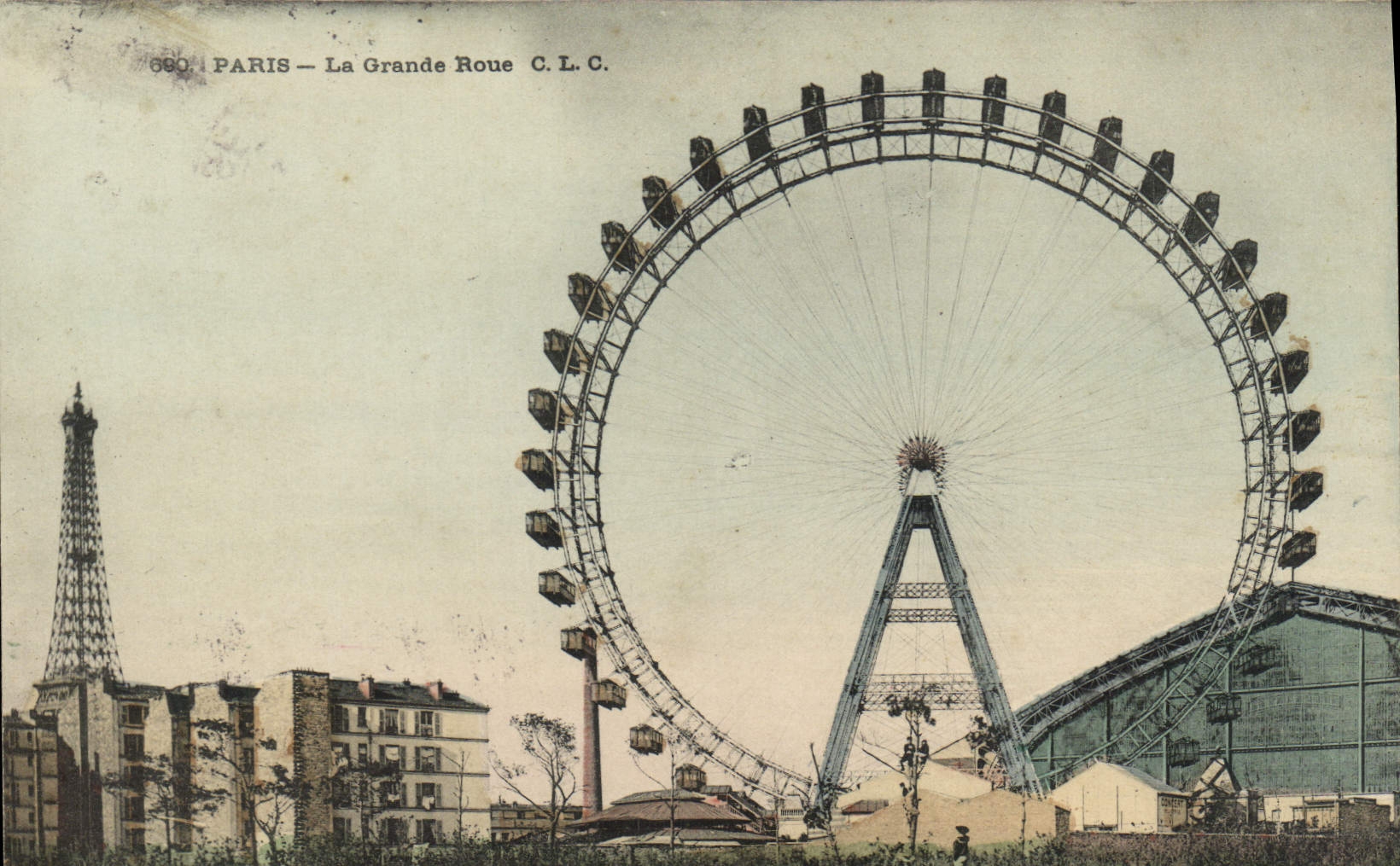 CPA Paris La Grande Roue Tour Eiffel