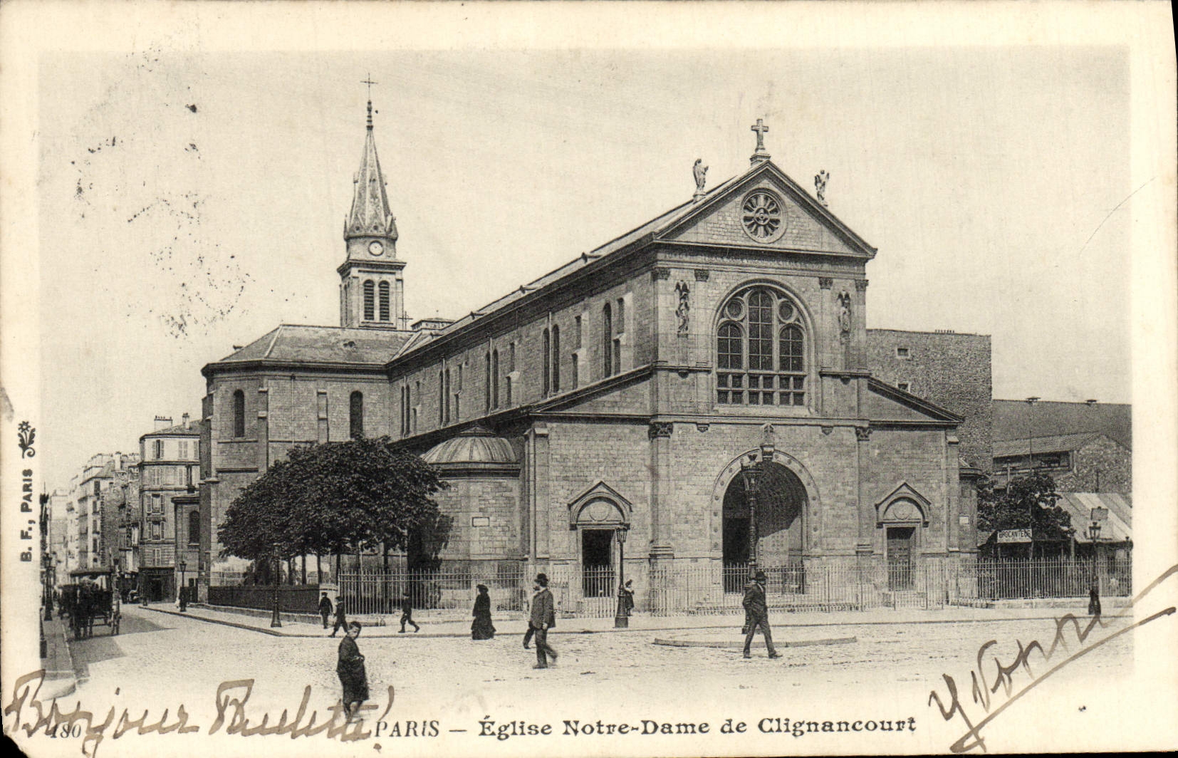 VINTAGE POSTCARD Paris Church Notre Dame De Clignancourt