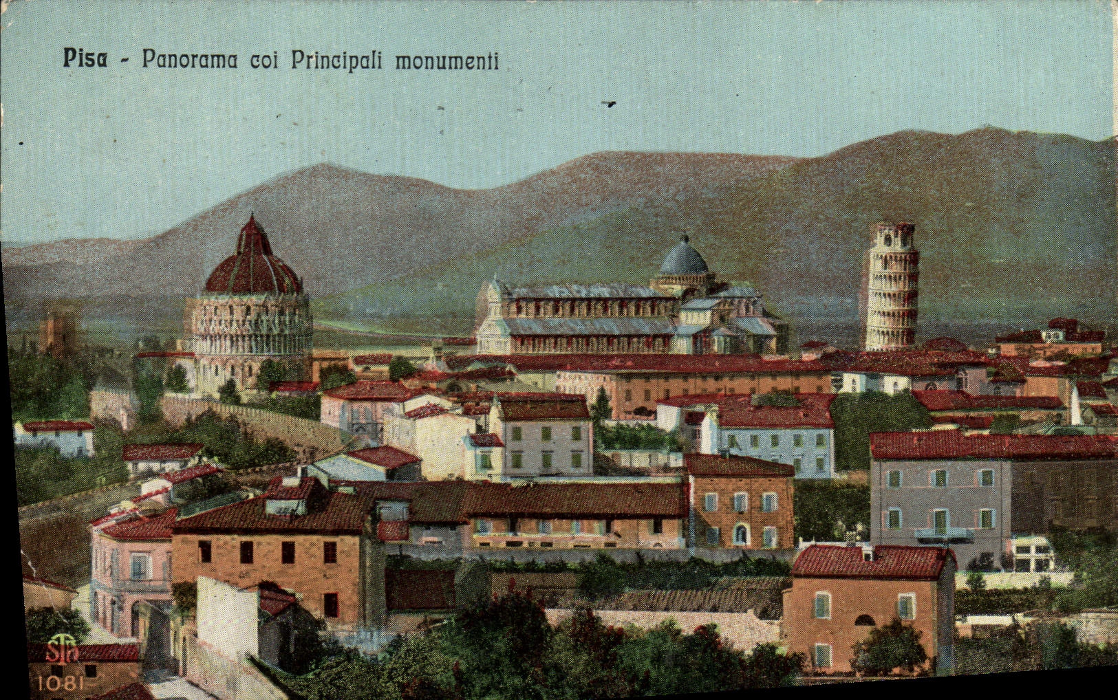 CPA Pisa Panorama Coi Principali Monumenti