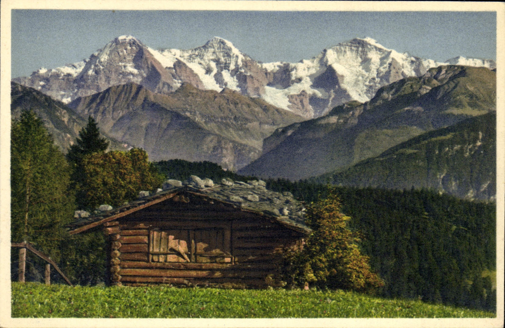 VINTAGE POSTCARD Eiger Monch Jungfrau Berner Oberland