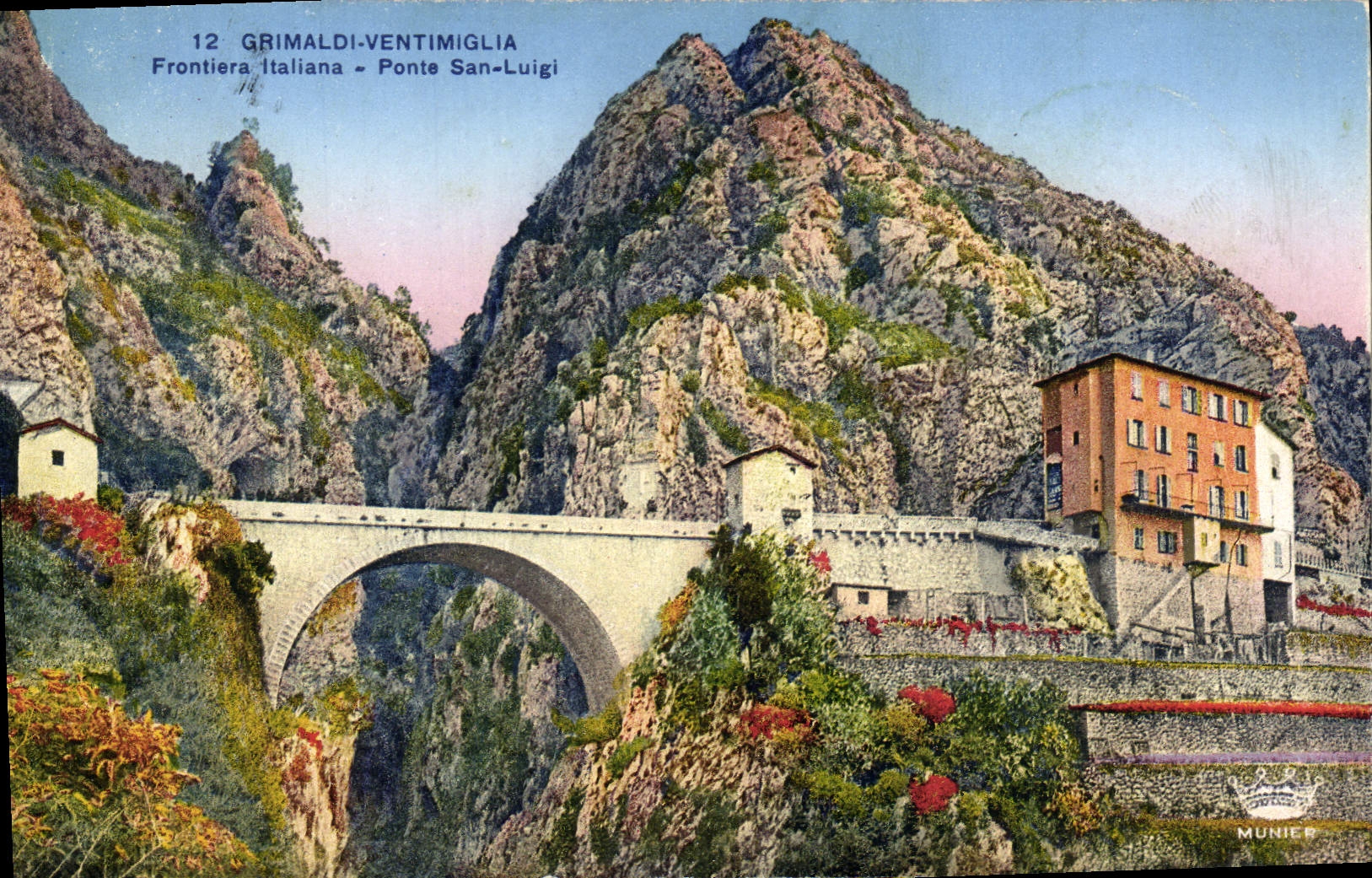 CPA Grimaldi Ventimiglia Frontiera italiana Ponte San Luigi