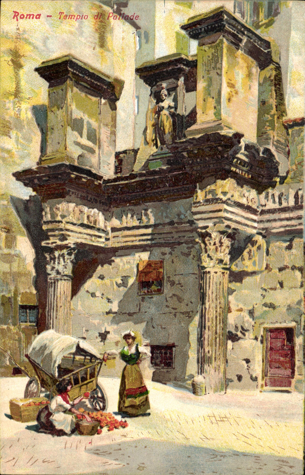 POSTAL Roma Tempio Di Pallade de la VENDIMIA