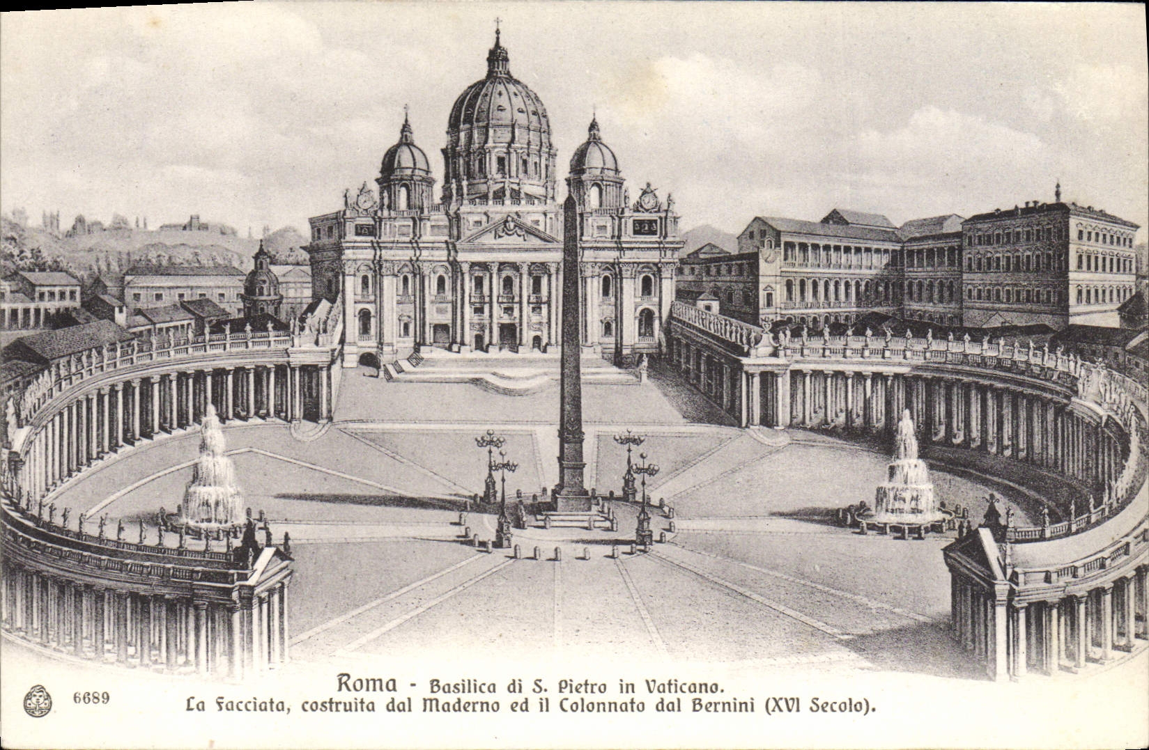 POSTAL Roma Basilica Di S Pedro de la VENDIMIA en Vaticano Facciata