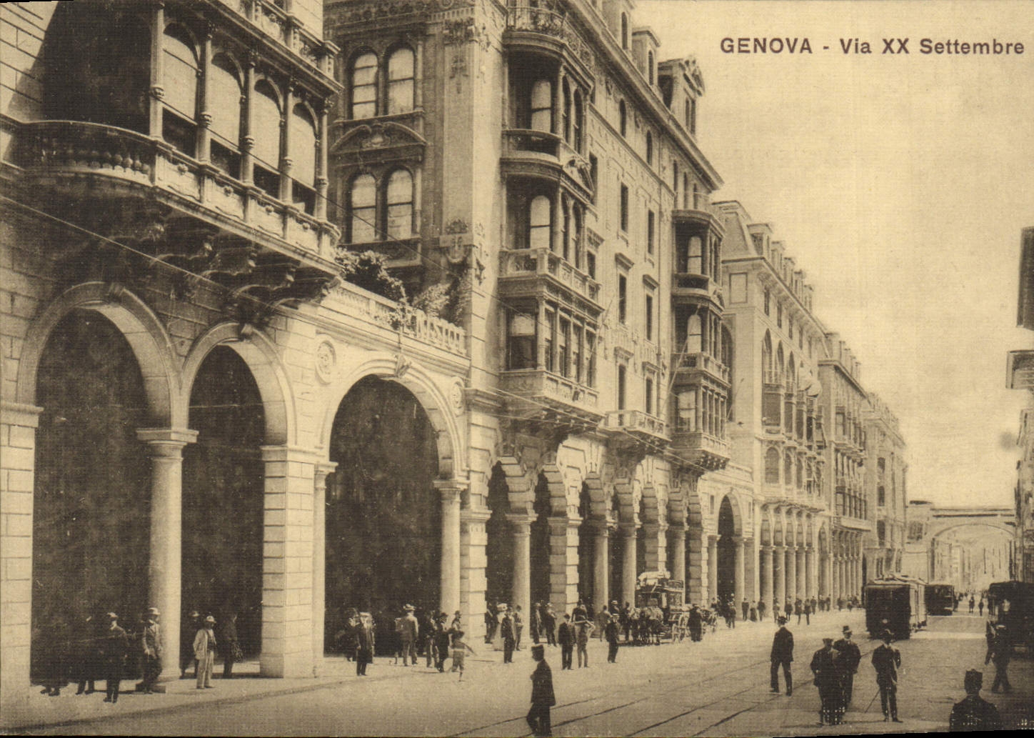 VINTAGE POSTCARD Genova Via XX Settembre