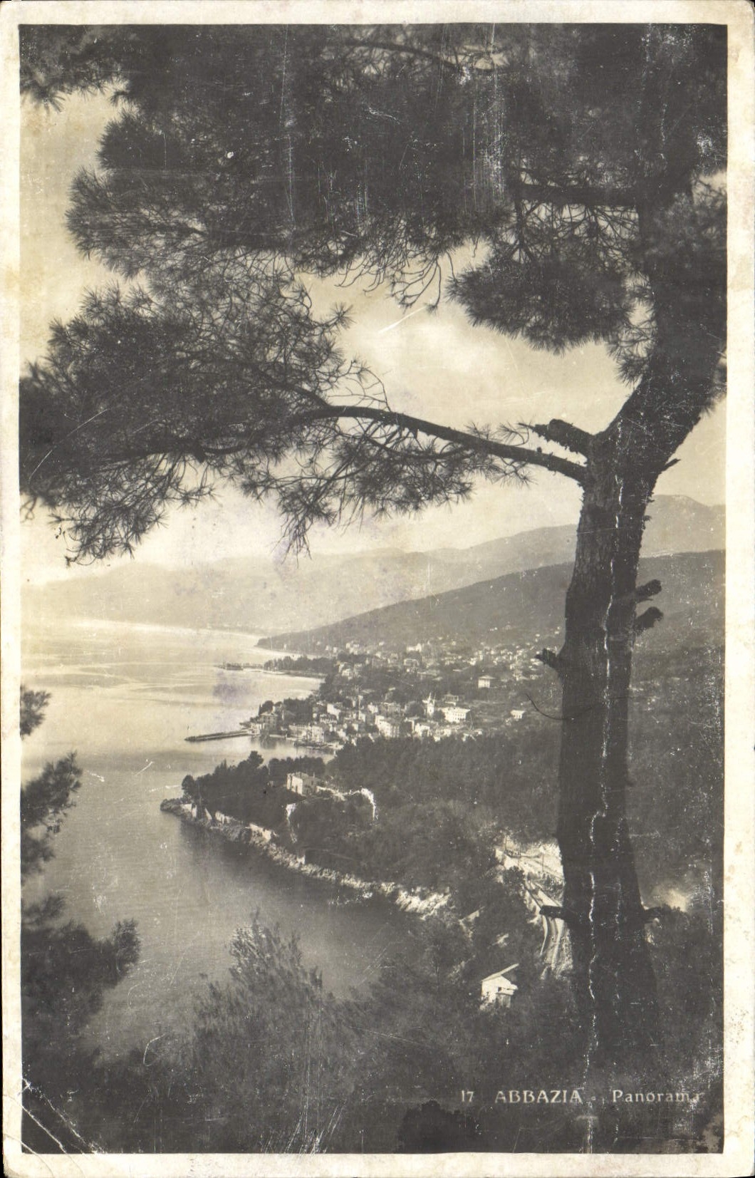 VINTAGE POSTCARD Abbazia Panorama