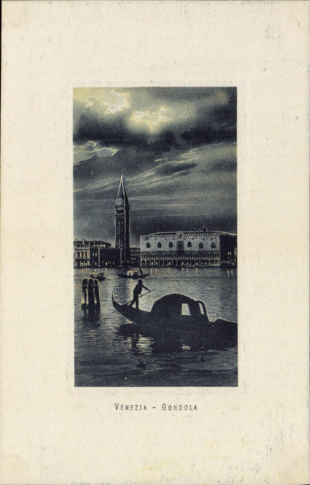 VINTAGE POSTCARD Venezia Gondola