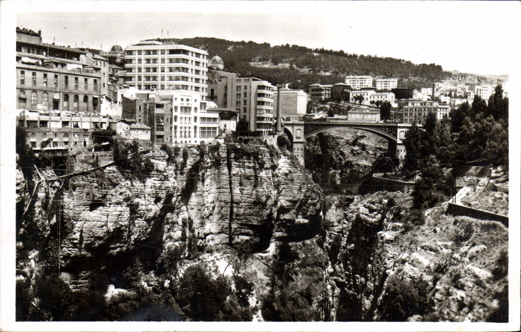 CPA Constantine La Ville Et Le Gouffre Pont d'El Kantara