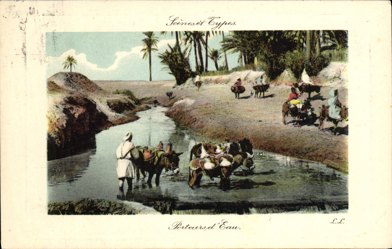 CPA Science Types Porteurs d'Eau Anes