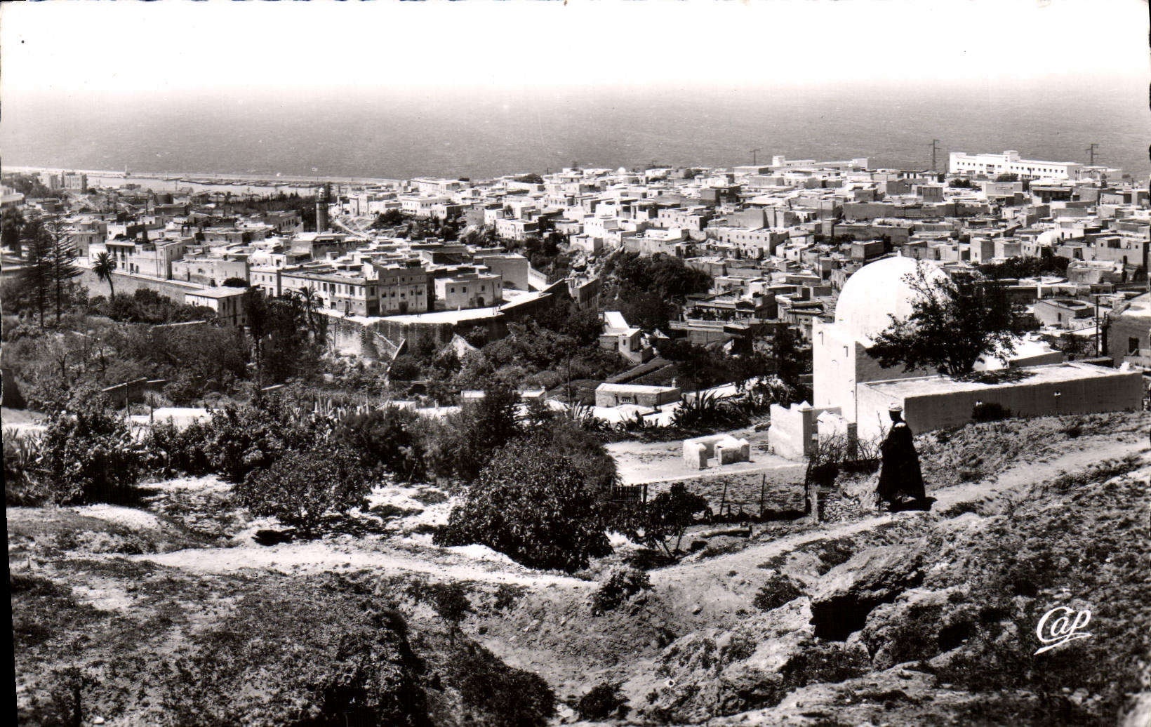CPM Mostaganem Vue generale sur la ville arabe et le Marabout Abd-el-Kader