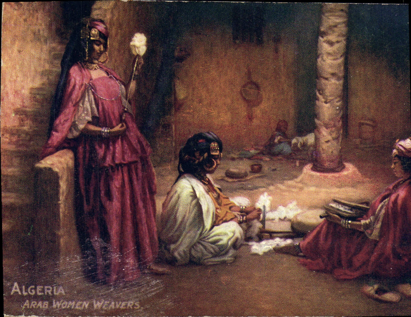 CPA Algeria Arab Women Weavers