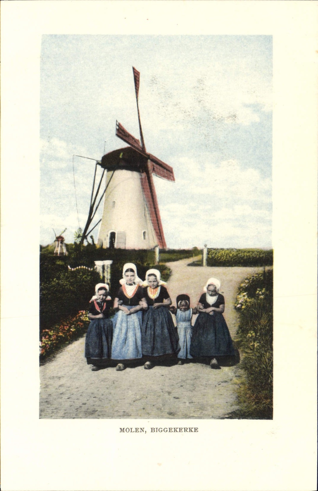 CPA Molen Biggekerke Moulin a vent Folklore