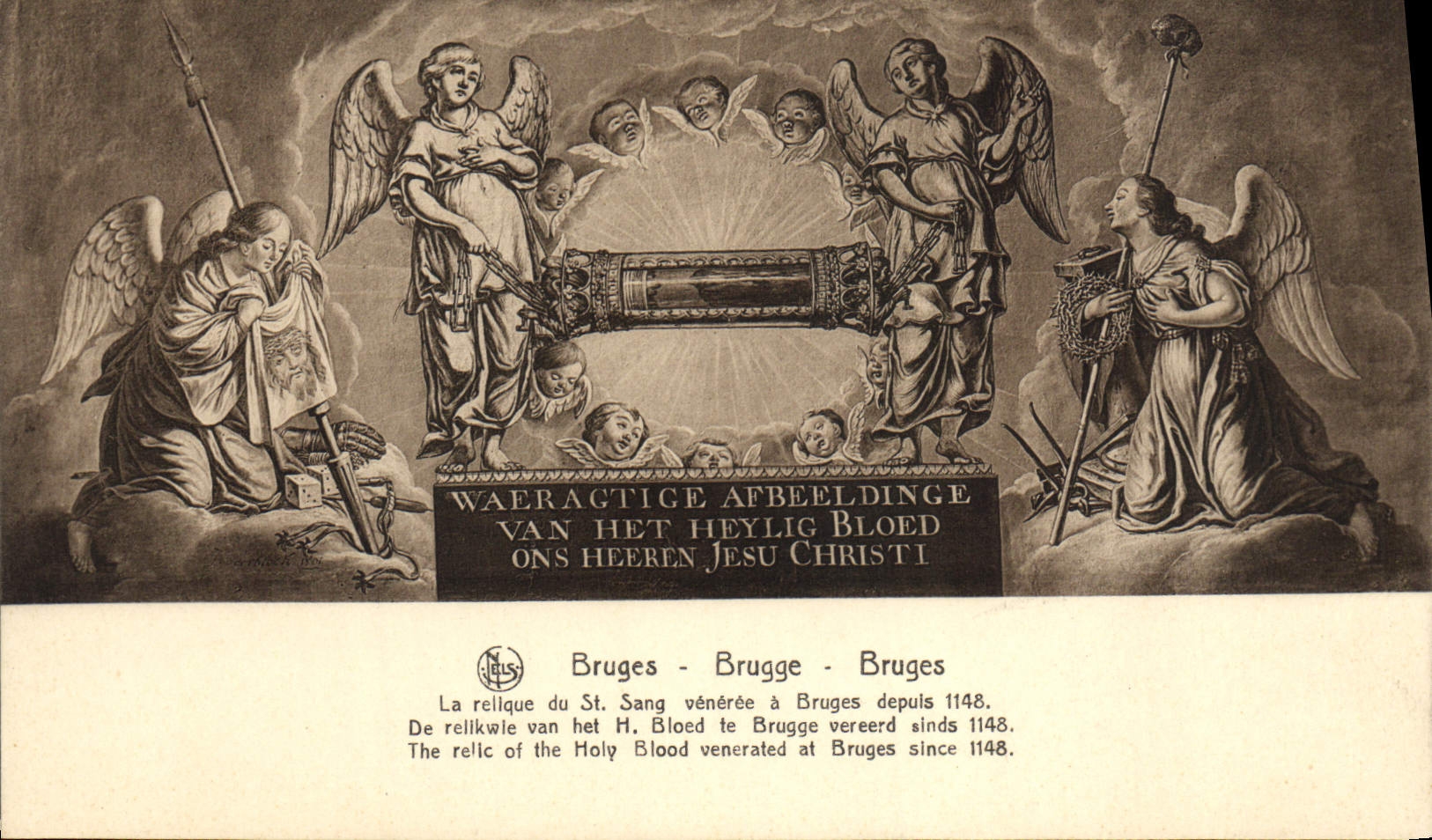 CPA Bruges Bregge La Relique du St Sang Anges