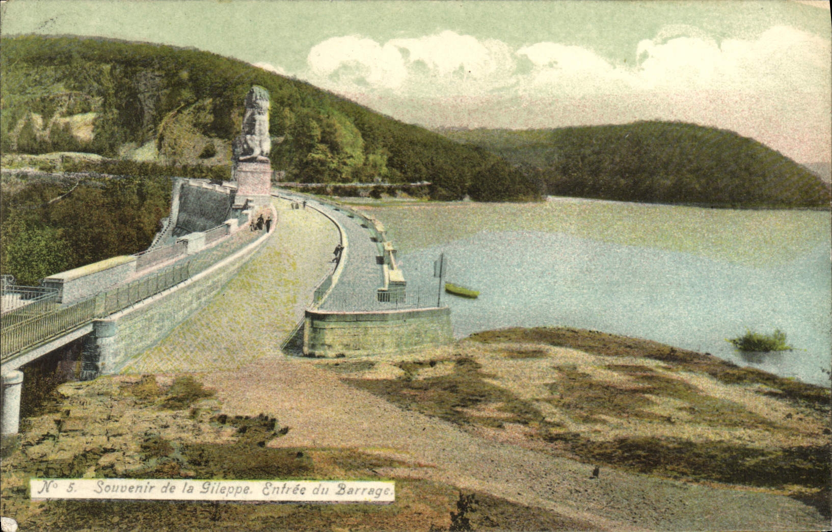 VINTAGE POSTCARD To remember of Gileppe Entered of the Stopping Lion