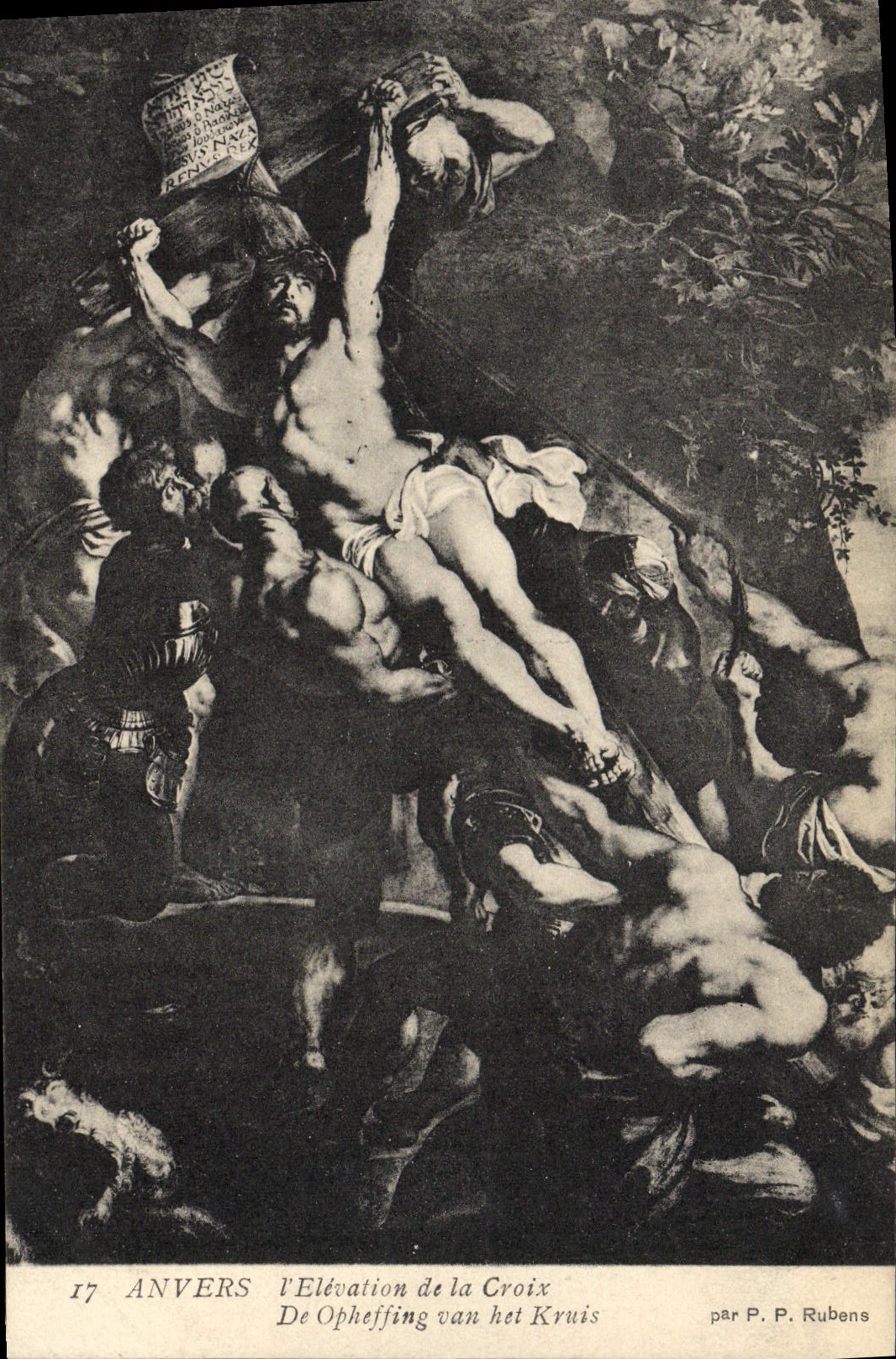 Elevación de Amberes I de la POSTAL de la VENDIMIA en la cruz de Rubens