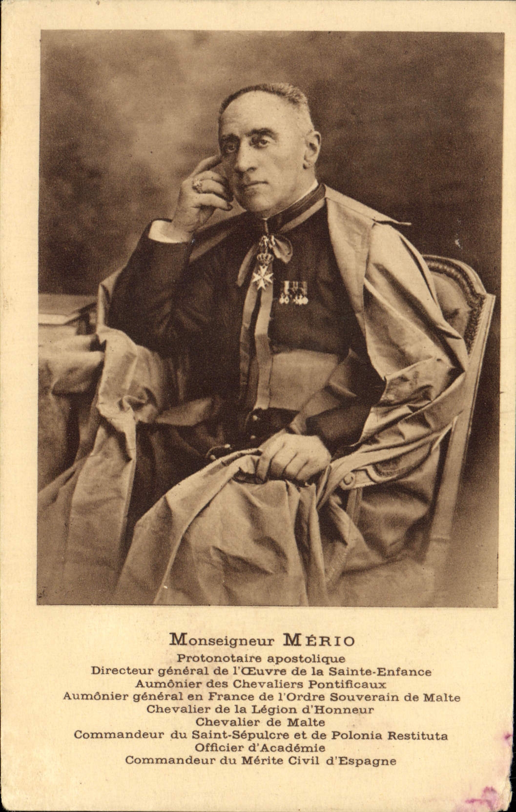 VINTAGE POSTCARD Monseigneur Merio