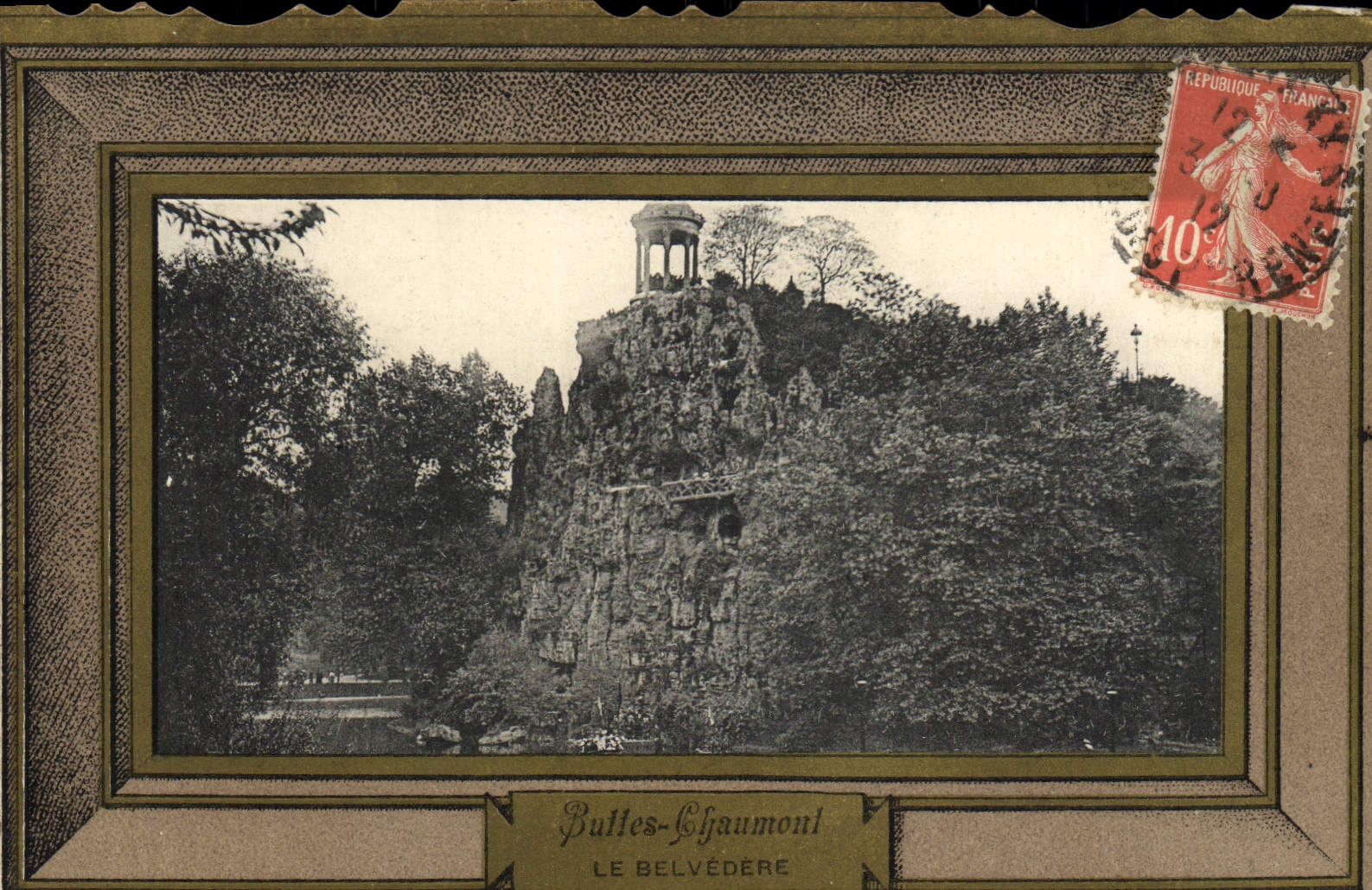 VINTAGE POSTCARD Paris Chaumont Hillocks the View-point