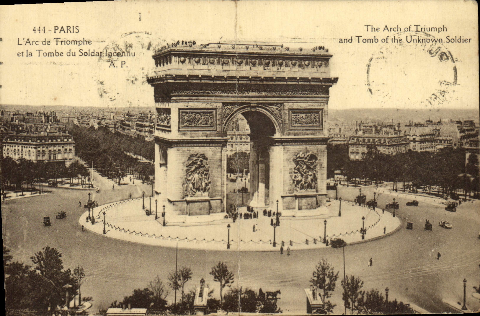 CPA Paris L'Arc de Triomphe