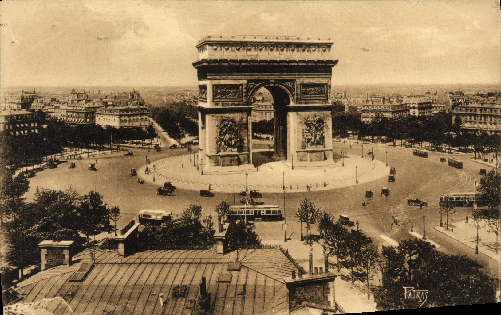 CPA Paris Place de I'Etoile Arc de Triomphe