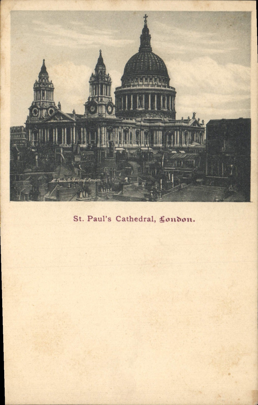 Catedral de Londres St Paul S de la POSTAL de la VENDIMIA