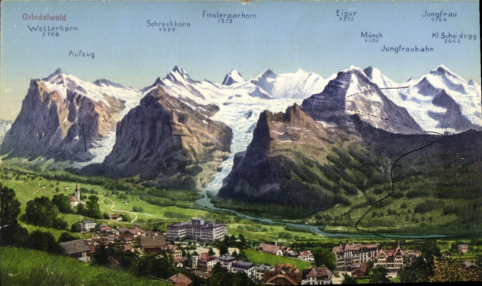 VINTAGE POSTCARD Grindelwald Schreckern