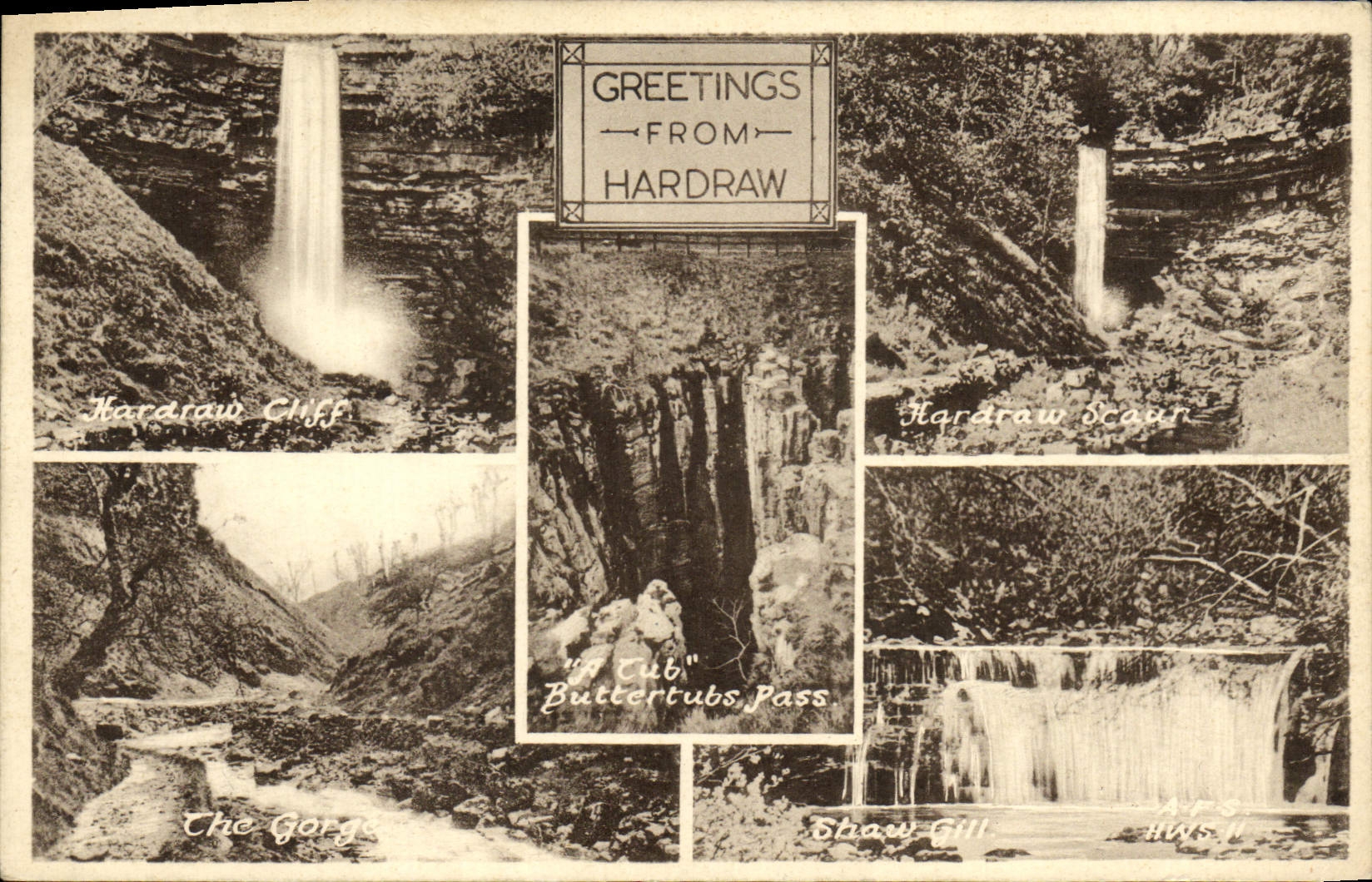 VINTAGE POSTCARD Greetings From Hardraw