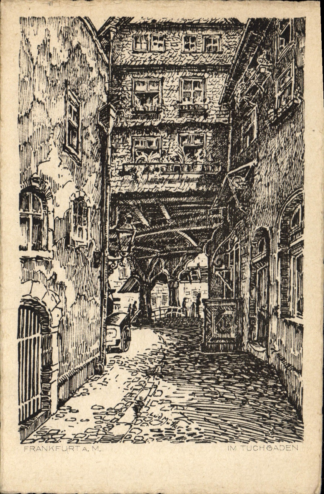 VINTAGE POSTCARD Frankfurt amndt Hand