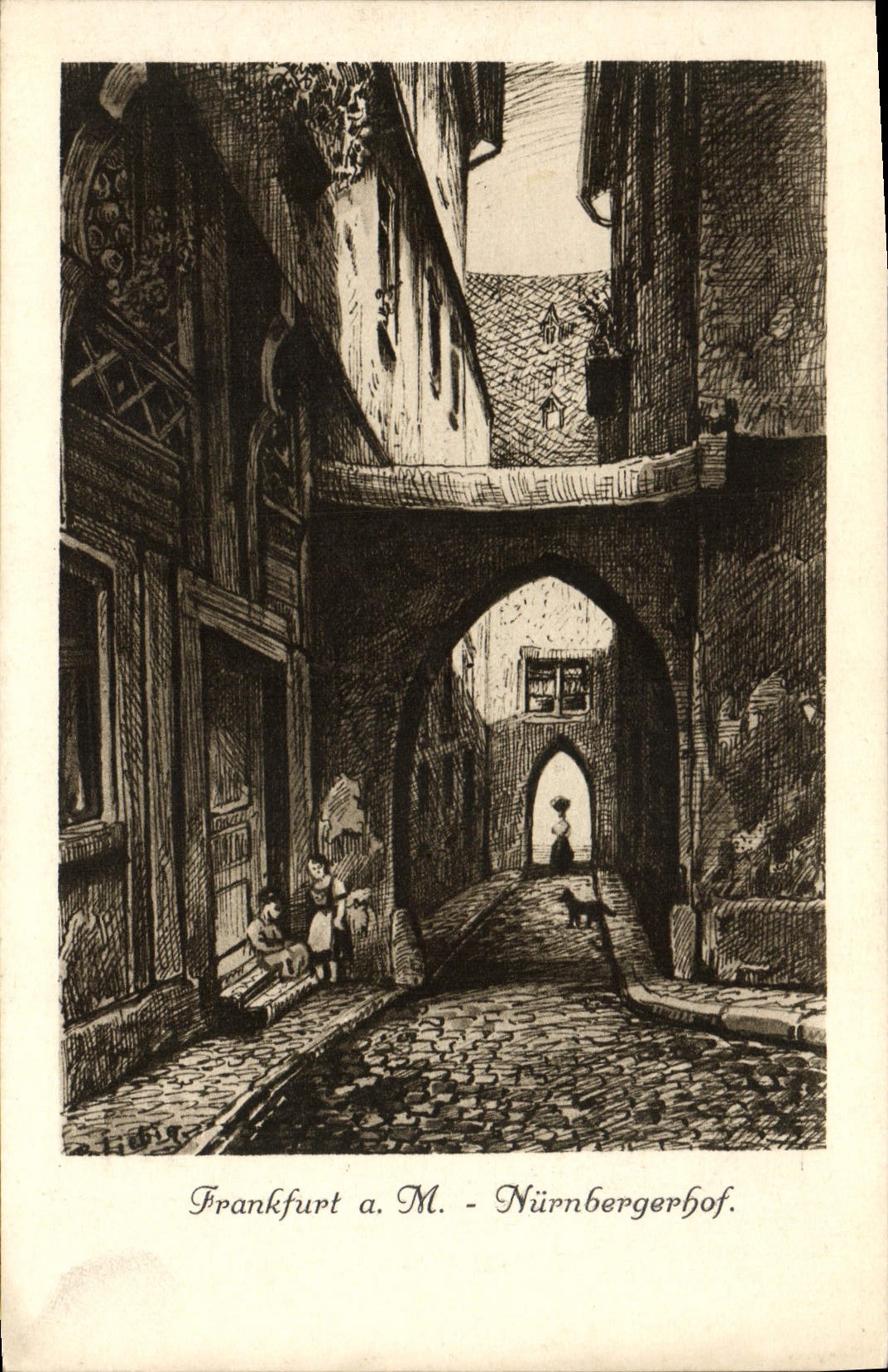 VINTAGE POSTCARD Frankfurt Nurnbergerhof Hand