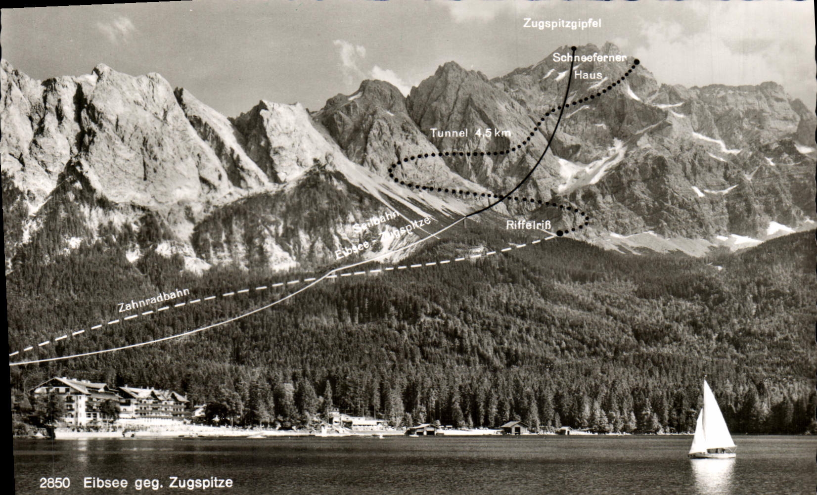 VINTAGE POSTCARD Eibsee geg Zugspitze