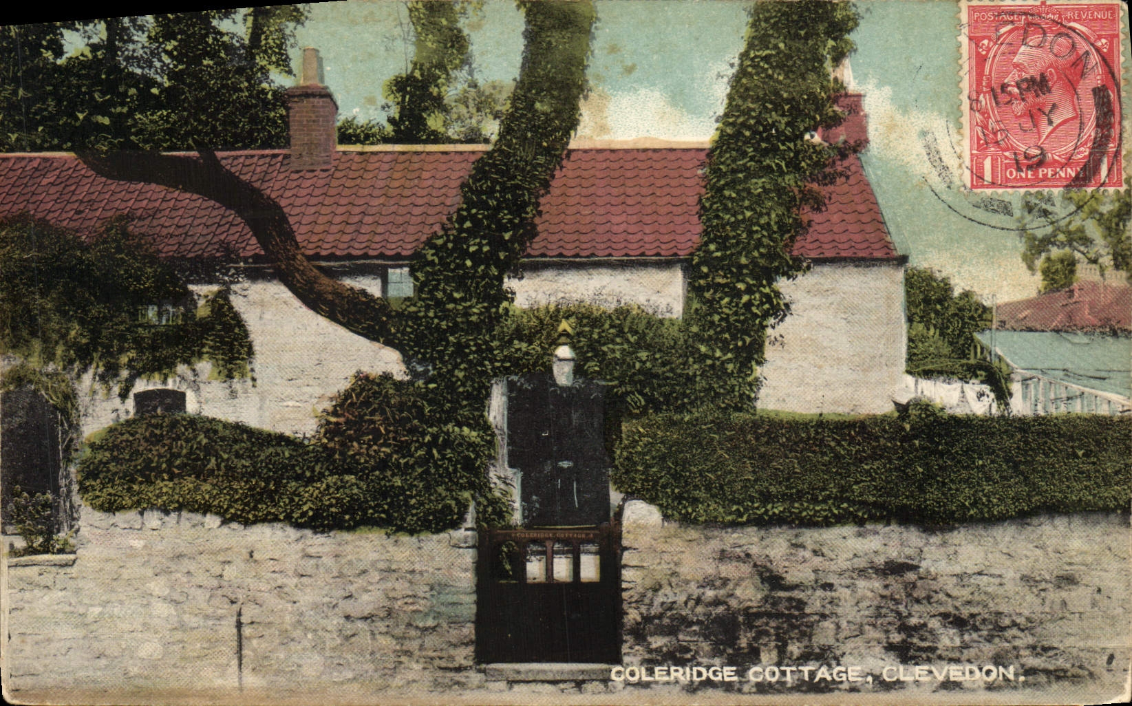 VINTAGE POSTCARD Coleridge Clevedon Cottage