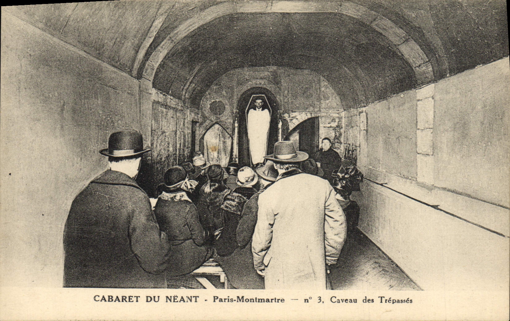 VINTAGE POSTCARD Cabaret Of Nothing Paris Montmartre Caveau of Trespass