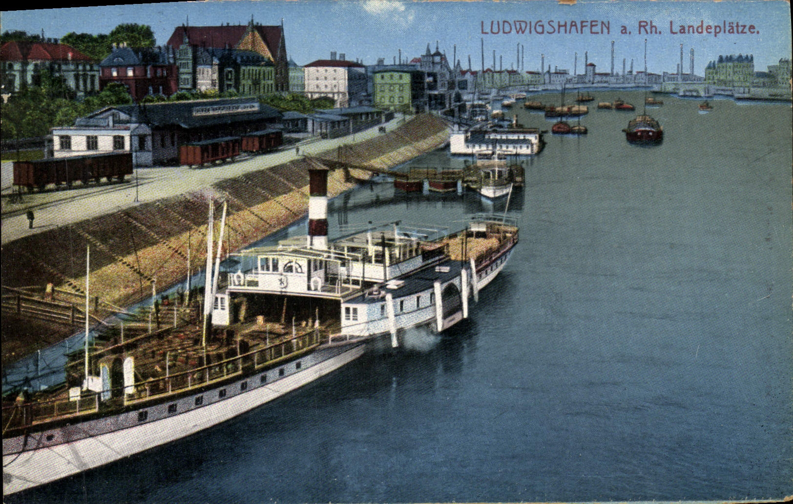 CPA Ludwigshafen a Rh Landeplatze Bateau