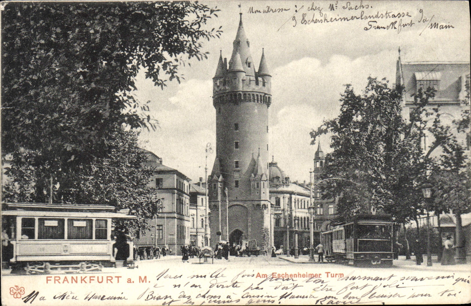 CPA Frankfurt M am Eschenheimer Turm Tramway
