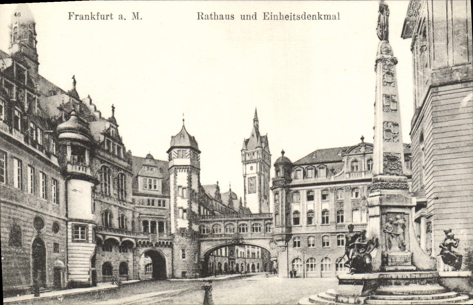 CPA Frankfurt M Der Rathaus Und Einheitsdenkmal